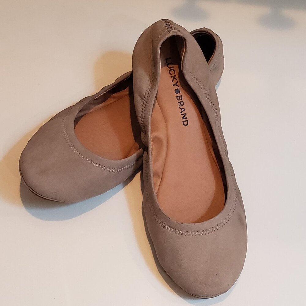 Lucky Brand  Emmie Leather Tan Ballet Flats Size 8